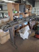 2 x inhouse fabricated roller feeds 2500mm x 220 x 1080mm - situated on a mezzanine floor with a