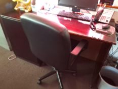 Wooden desk and operators chair