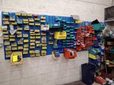 Large quantity of lin bins and wall mounted brackets – contents included