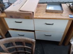 2 x 4 drawer wooden units with contents