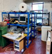 3x Various Light duty shelving units