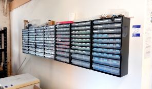 Large quantity of various metal detector ferrous/ non ferrous test sticks and various nuts, bolts