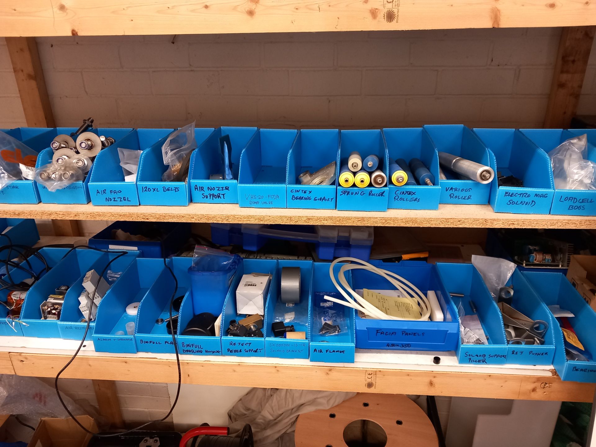 Large quantity of various component stock to 6x shelving units to include; valves, circuit boards, - Image 2 of 14