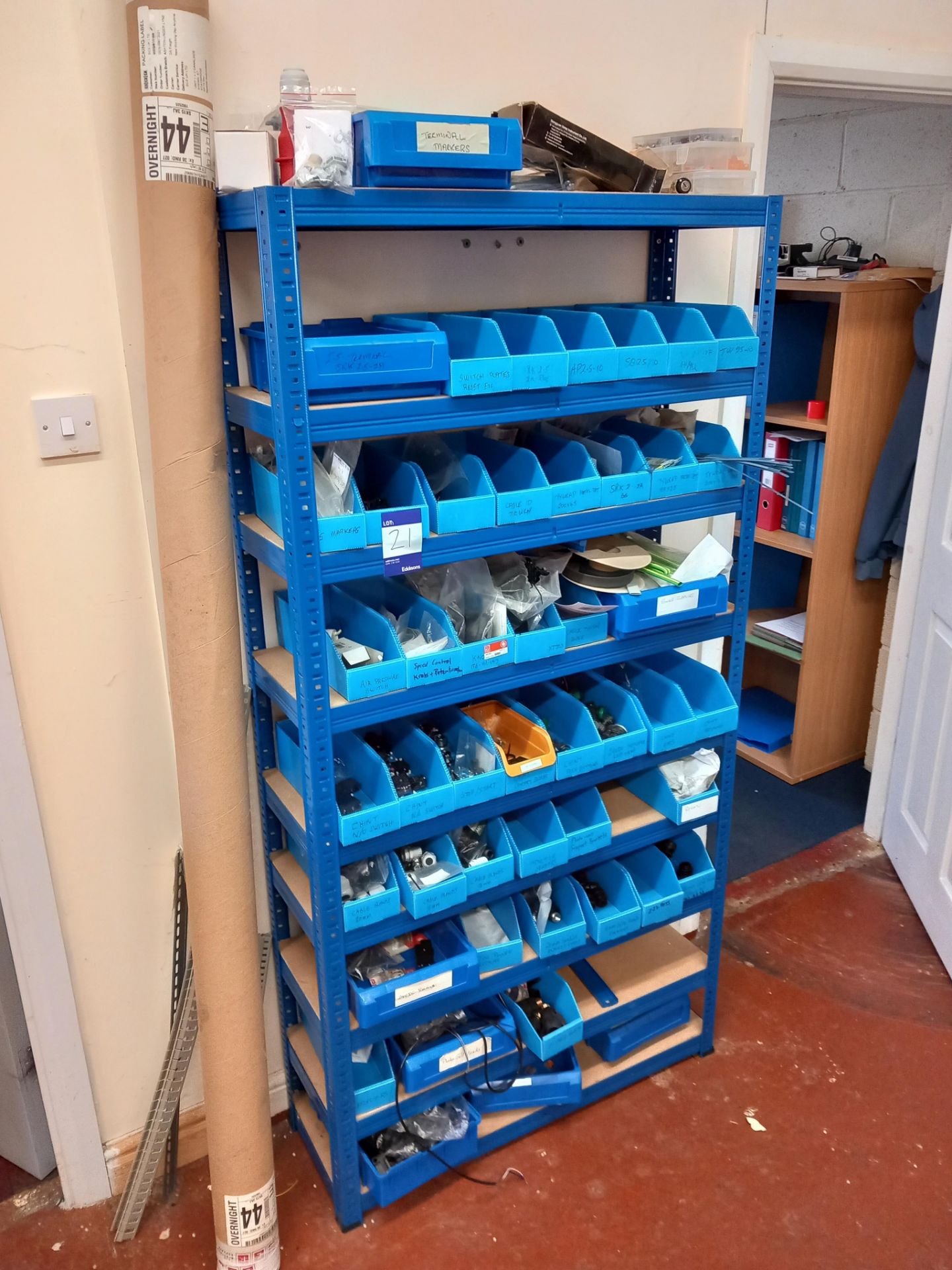Large quantity of various component stock to 6x shelving units to include; valves, circuit boards, - Image 11 of 14