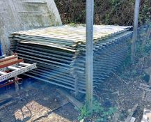 Palisade fencing - 16x panels and 15x posts. Measurements of the panels are 2037mm (h) x 2072mm (w).