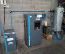 Atlas Copco compressor line comprising: Atlas Copco GA11VSD+ Packaged Type Screw Compressor (