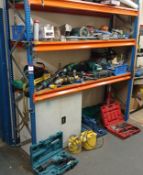 Single Bay of Boltless Shelving (Approx. 2500H x 2200L x 600D), and contents, comprising