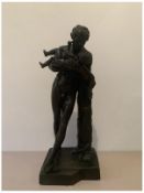 Italian, After the Antiquity - Silenus With the Infant Bacchus, Bronze. Height 34 cm | 13 3/8 in (AN