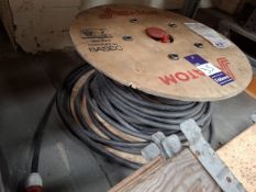 Drum of cable with 3 phase connectors on