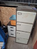 Four drawer and 3 drawer filing cabinet