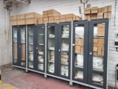 4X BOTT DOUBLE DOOR PART GLAZED CABINETS
