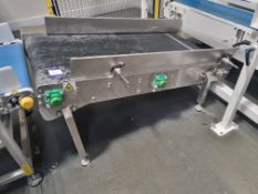 STAINLESS STEEL RUBBER BELT VIBRATING INCLINED CONVEYOR - BELT DIMENSIONS 1400 X 700MM