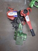 1X SEALEY CB1000 DOT.V3 1 TONNE CHAIN HOIST, 1X SEALEY LH1500 DOT.V3 1500KG RATCHET HOIST AND 1X DOR