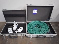 2X HARD CASES CONSISTING OF AXIS M1053 CCTV SECURITY CAMERAS, ETHERNET CABLE AND MOUSE