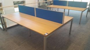 4 person desk pod light oak effect 2400 x 1650 with privacy screen