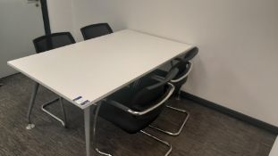 Meeting table white 1600 x 1600mm with 4 chairs