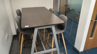 Meeting table with 4 chairs 1800 x 900mm with 4 Elite Bob stup bar chairs