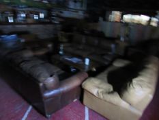 4 various leather effect sofas / arm chair