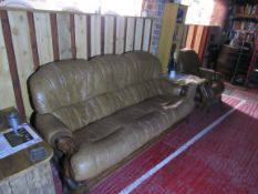 3 various leather effect sofas