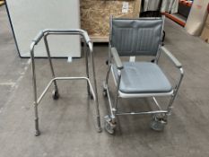 Mobile Commode and Mobility Aid Walker