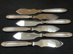 Ercuis French hallmarked silver handled set of 6 x cheescake knives