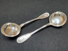 2 x Ercuis French hallmarked silver parmesan spoons (155g)