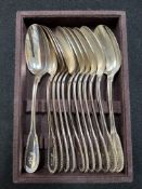 Ercuis French hallmarked silver set of 12 x soup spoons (1068g)