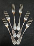 Ercuis French hallmarked silver set of 6 x forks (456g)