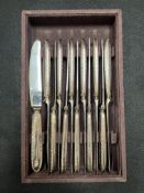 Ercuis French hallmarked silver handled set of 12 x dinner knives