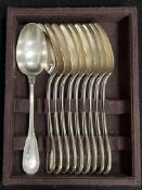 10 x Ercuis French hallmarked silver spoons (550g)
