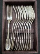 Ercuis French hallmarked silver set of 12 x dinner forks (924g)