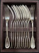 Ercuis French hallmarked silver set of 12 x forks