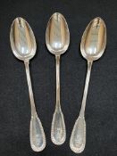 3 x Ercuis French hallmarked silver table spoons (354g)