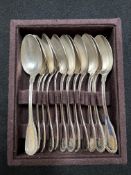 Ercuis French hallmarked silver set of 12 x ice cream spoons (468g)