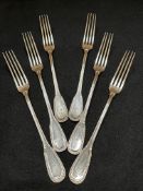 6 x Ercuis French hallmarked silver table forks (648g)
