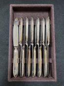Ercuis French hallmarked silver handled set of 12 x dinner knives
