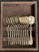 Ercuis French hallmarked silver set of 12 x small ice cream spoons (350g)