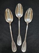 3 x Ercuis French hallmarked silver table spoons (354g)