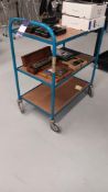 Steel framed 3-tier trolley (excludes contents) - Located in Unit 2, Ground Floor