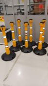 7 x Skipper retractable barrier posts and base – Located in Unit 1, Ground Floor