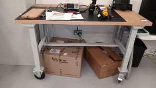 Heavy duty steel framed mobile bench (excludes contents) - Located in Unit 2, Ground Floor