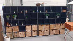 2 wood effect shelving units