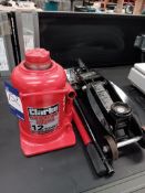 Clarke Strongarm 12-tonne telescopic bottle jack & 2-tonne trolley jack