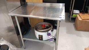 Buffalo table top rice cooker & stainless steel topped prep table