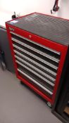 Clarke steel 7-drawer mobile tool chest (W/O key) and contents of various handtools – Located
