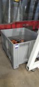 Plastic crate and contents of various copper cables