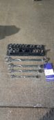 Small quantity of Snap-On tools to include spanners and sockets