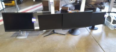 4x Various monitor. Damaged and unknown working condition