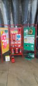 PPE, Emergency, First aid stand including SAM 500P defibrillator and fire extinguishers