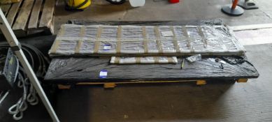 Quantity of various sized steel tread plate to pallet